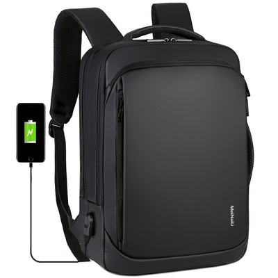 Mochila del ordenador portátil del negocio de BSCI bolso 1000g del ordenador del cuero de la carga por USB de 15,6 pulgadas