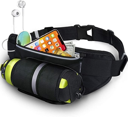 Correa de Bum Jogging Belt Bag Running de la prenda impermeable del poliéster con el tenedor de botella