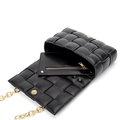 Teja la cruz de cuero de la PU de Bag del mensajero de cuero para mujer de la aleta - la bolsa para transportar cadáveres