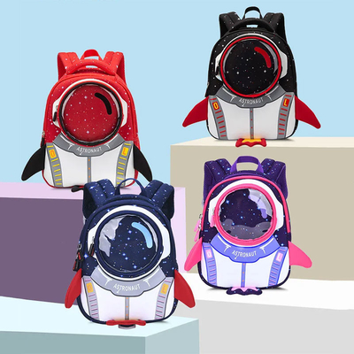 Los astronautas impermeables de las muchachas de la historieta de 3D Rocket Kids Backpack Anti Lost enseñan bolsos