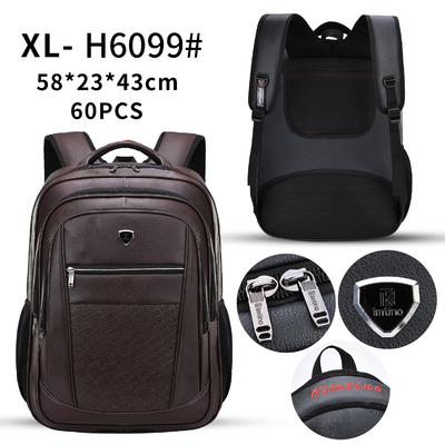La PU de la mochila de la indumentaria de oficina informal del cuaderno cubre las mochilas del viaje con cuero y del ocio de 23 pulgadas