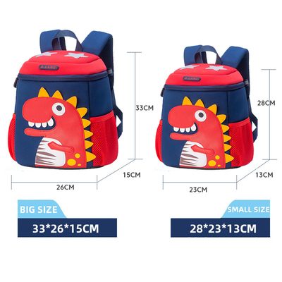 Los niños de la prenda impermeable de la guardería hacen excursionismo al niño lindo Bookbag de la historieta del dinosaurio 3D de Mochila