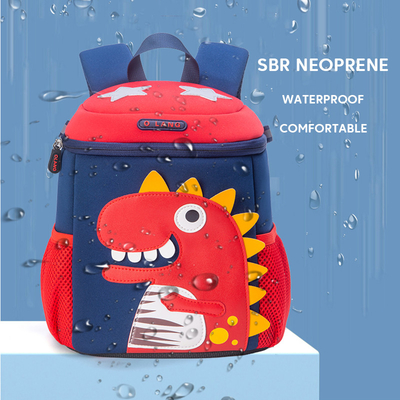Los niños de la prenda impermeable de la guardería hacen excursionismo al niño lindo Bookbag de la historieta del dinosaurio 3D de Mochila