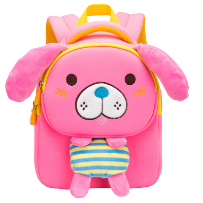 Regalo lindo de los niños del bolso del niño del perro del neopreno de la felpa de la mochila de la felpa de los niños de la historieta