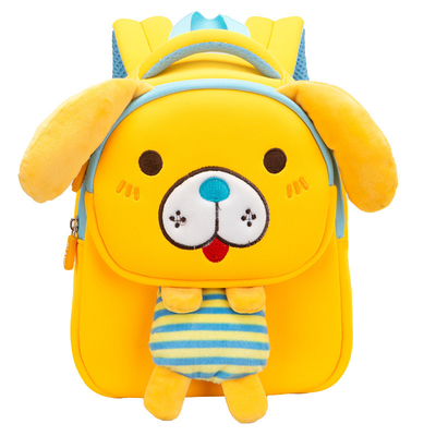 Regalo lindo de los niños del bolso del niño del perro del neopreno de la felpa de la mochila de la felpa de los niños de la historieta