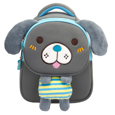 Regalo lindo de los niños del bolso del niño del perro del neopreno de la felpa de la mochila de la felpa de los niños de la historieta