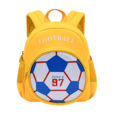 Mochila azul del fútbol 3D/mochila linda de la historieta para los muchachos
