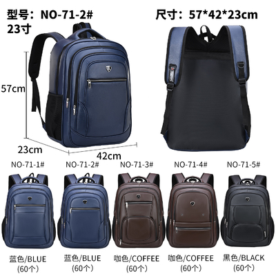 El ordenador portátil de los hombres de la mochila de la PU cubre el bolso con cuero la mochila 1000g de 23 pulgadas