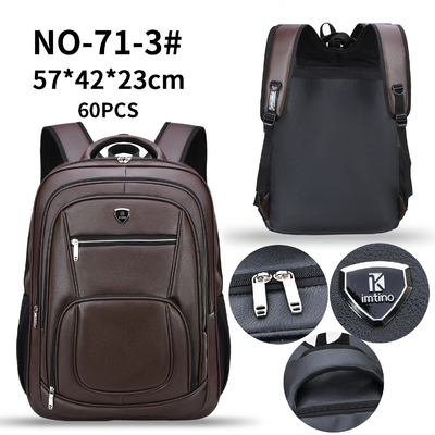 El ordenador portátil de los hombres de la mochila de la PU cubre el bolso con cuero la mochila 1000g de 23 pulgadas