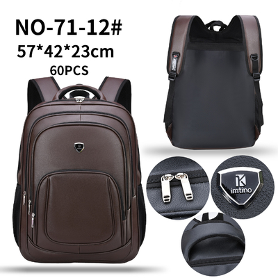 Bolso del ordenador portátil del negocio de los hombres multifuncionales masculinos de la mochila retra de cuero de la indumentaria de oficina informal de la PU