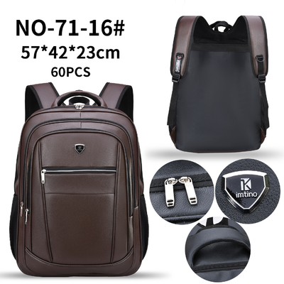 Bolso del ordenador portátil del negocio de los hombres multifuncionales masculinos de la mochila retra de cuero de la indumentaria de oficina informal de la PU