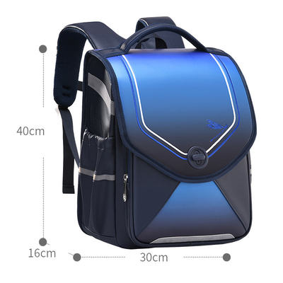 La escuela de cuero rosada azul hace excursionismo los bolsos de escuela impermeables para los niños