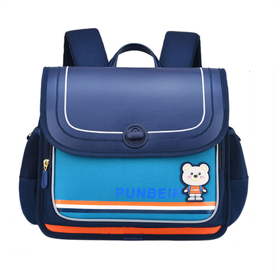 Capacidad grande ortopédica horizontal de las mochilas de cuero de la escuela del oso de la historieta