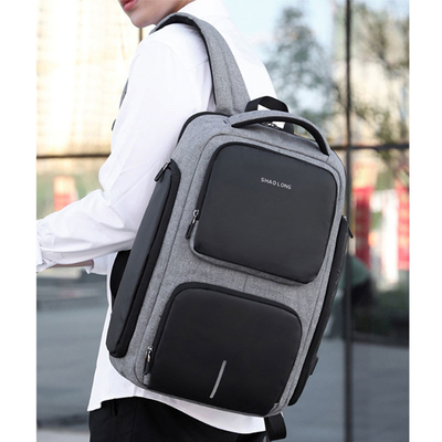 Bolsos de escuela resistentes de la carga por USB de la mochila del ordenador portátil del negocio de la capacidad grande
