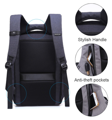 Prenda impermeable multifuncional del hurto del negocio de la mochila anti del ordenador portátil bolso del ordenador portátil de 17 pulgadas