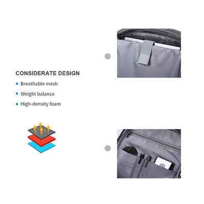 Prenda impermeable de la mochila del ordenador portátil del negocio de la fibra de poliéster bolso del ordenador portátil de 15,6 pulgadas
