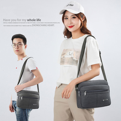 Mensajero casual Bag Solid Buckle MultiPocket del hombro de la lona