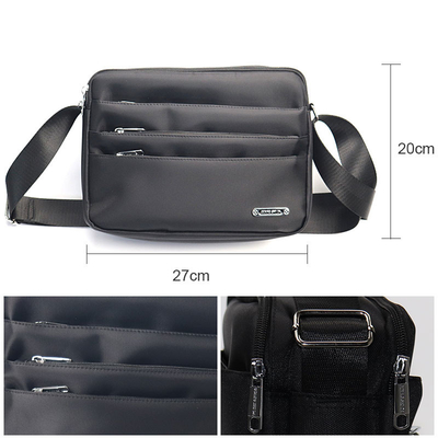 Cruz negra de Bag Multi Pocket del mensajero del hombro - nilón casual de la bolsa para transportar cadáveres