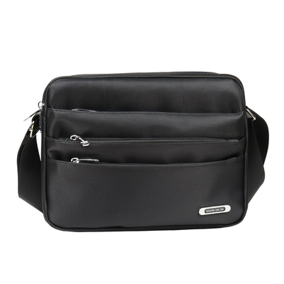 Cruz negra de Bag Multi Pocket del mensajero del hombro - nilón casual de la bolsa para transportar cadáveres