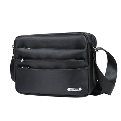 Cruz negra de Bag Multi Pocket del mensajero del hombro - nilón casual de la bolsa para transportar cadáveres