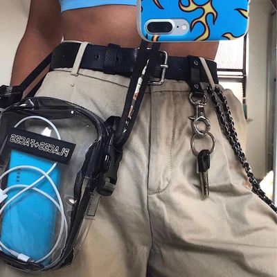 Las caras de los lugares forman a PVC del claro del ODM de Fanny Pack el bolso lateral