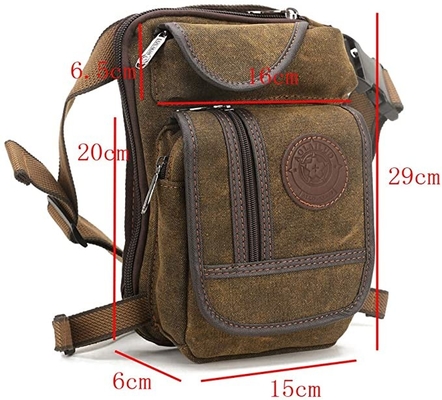 Bolso de ciclo táctico de la pierna del descenso de la lona que camina el paquete de la cintura para las mujeres de los hombres