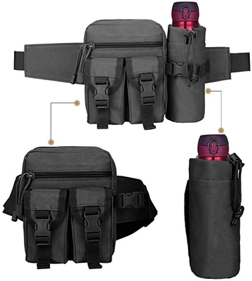 Prenda impermeable para uso general militar Bum Bag Canvas Waist Pouch con el tenedor de botella