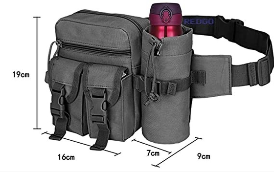 Prenda impermeable para uso general militar Bum Bag Canvas Waist Pouch con el tenedor de botella
