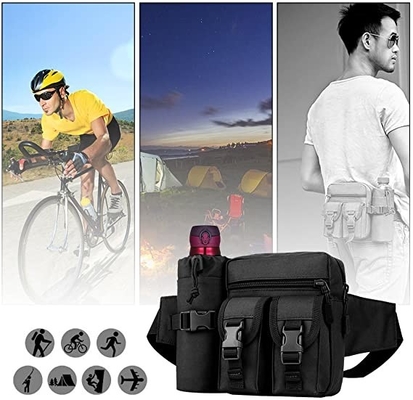 Prenda impermeable para uso general militar Bum Bag Canvas Waist Pouch con el tenedor de botella