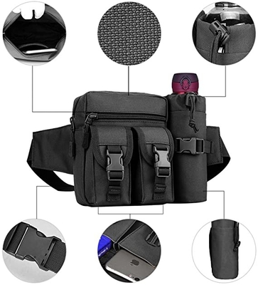 Prenda impermeable para uso general militar Bum Bag Canvas Waist Pouch con el tenedor de botella