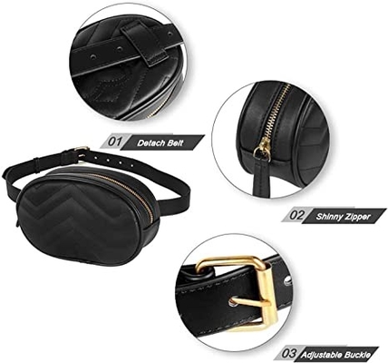 Cruzado - bolso impermeable de cuero de la correa de la PU de Fanny Pack de la moda del cuerpo