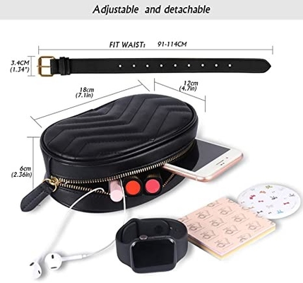 Cruzado - bolso impermeable de cuero de la correa de la PU de Fanny Pack de la moda del cuerpo