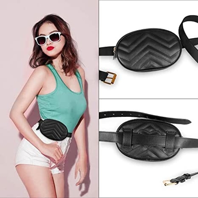 Cruzado - bolso impermeable de cuero de la correa de la PU de Fanny Pack de la moda del cuerpo