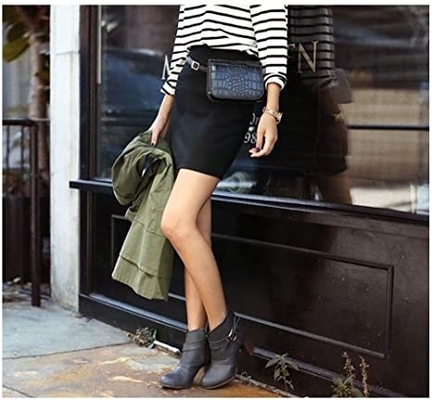 Pequeña cruz del cocodrilo - cuerpo Fanny Pack Pu Leather Purses con los bolsillos para el móvil