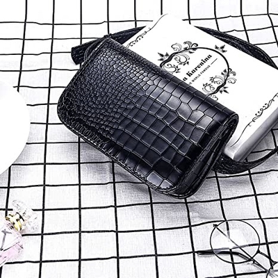 Pequeña cruz del cocodrilo - cuerpo Fanny Pack Pu Leather Purses con los bolsillos para el móvil