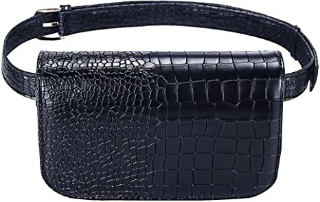 Pequeña cruz del cocodrilo - cuerpo Fanny Pack Pu Leather Purses con los bolsillos para el móvil