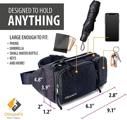 Bolso de Fanny Pack Hiking Cute Waist de la moda de 6 bolsillos