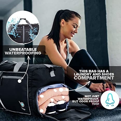 Mochila plegable de la tela de lana basta del petate 60l de los deportes para la prenda impermeable ligera de los hombres de las mujeres