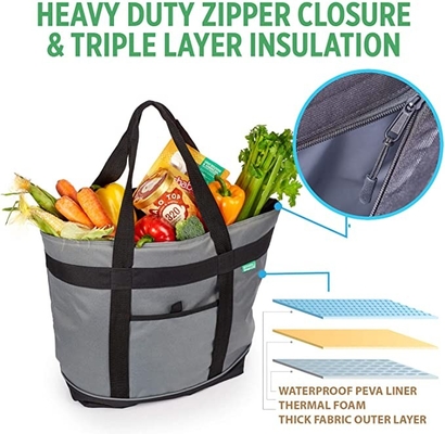La suavidad la termal de Gray Insulated Cooler Bag HD echó a un lado refrigerador aislado