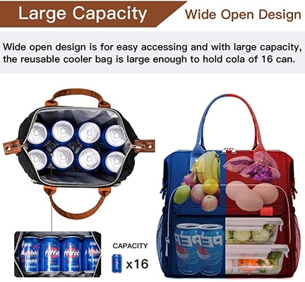 El refrigerador aislado portátil empaqueta los bolsos de compras reutilizables congelables del refrigerador para la playa de la comida campestre de la escuela