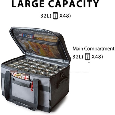 El refrigerador aislado 48 poder empaqueta los refrigeradores plegables grandes del almuerzo 32l para la playa de la comida campestre