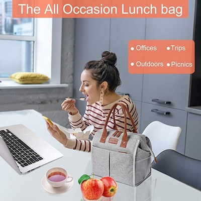 Refrigerador echado a un lado suave aislado Tote Bags Reusable Lunch Containers del almuerzo