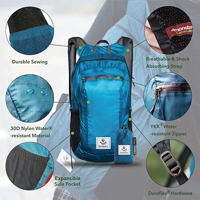Caminar el material resistente ligero de agua 70L Oxford de la mochila de Daypack Packable