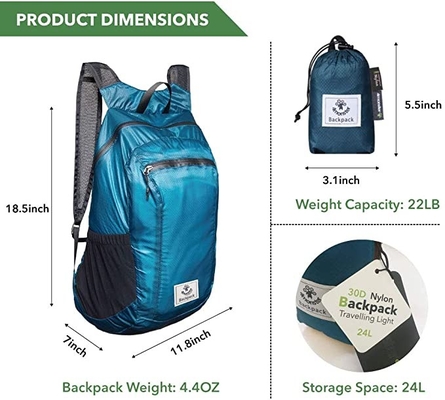 Caminar el material resistente ligero de agua 70L Oxford de la mochila de Daypack Packable