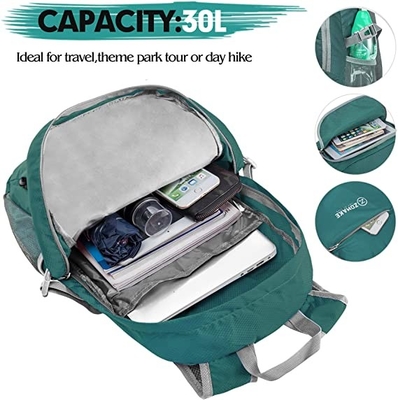 30l Packable que camina al peso ligero resistente de agua de la mochila plegable