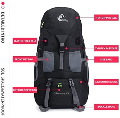 mochila que camina resistente ligera de agua 50l para viajar que acampa que sube