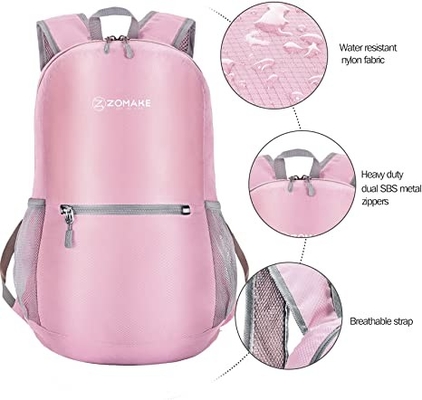 Mochila resistente al aire libre de agua 20l Packable de la mochila del ODM que camina plegable