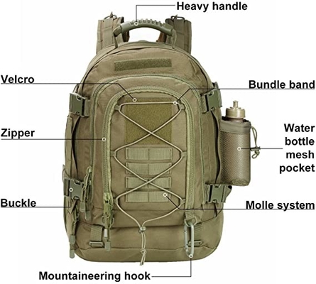 Material militar táctico extensible de Oxford de la mochila que acampa 60l