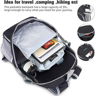 Mochila resistente al aire libre ligera del viaje 35l de agua de la mochila que camina