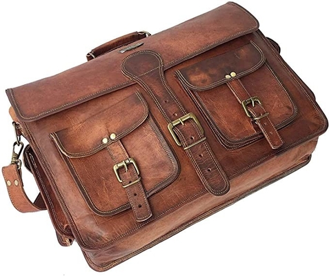 400g cartera de cuero hecha a mano de Bag For Laptop del mensajero del vintage de 14 pulgadas